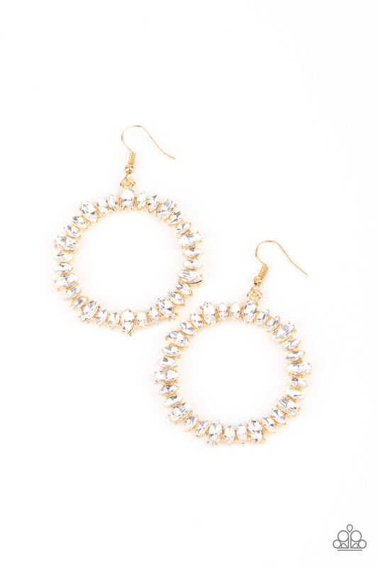 Glowing Reviews - Gold Paparazzi Earring