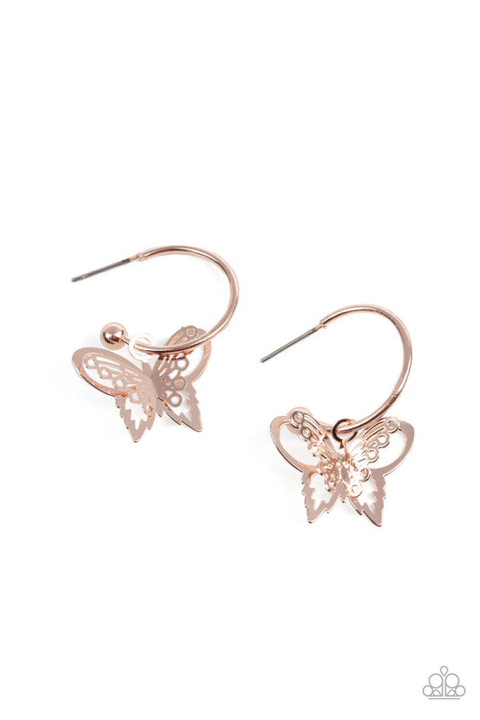 Butterfly Freestyle - Rose Gold Hoop Earring