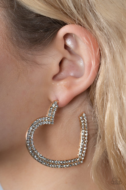 AMORE to Love - Gold Paparazzi Earring