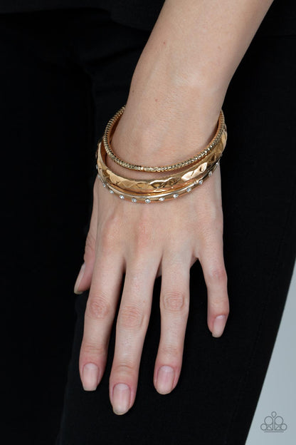 Confidently Curvaceous - Gold Paparazzi Bracelet