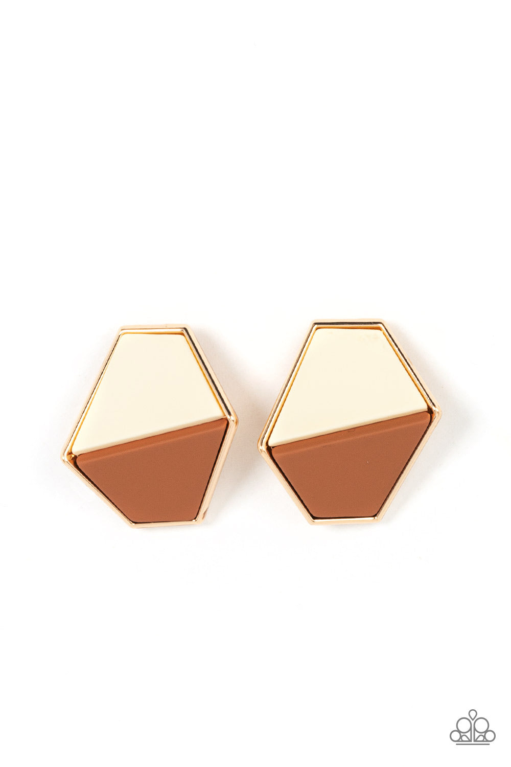 Generically Geometric - Brown Paparazzi Earring