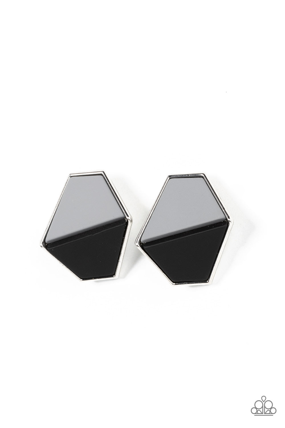 Generically Geometric - Black Paparazzi Earring