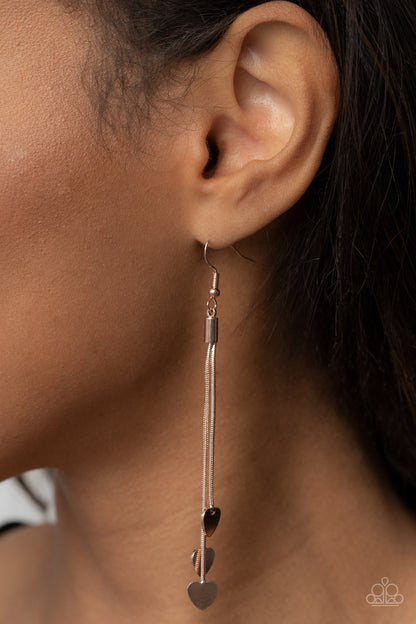 Higher Love - Rose Gold Paparazzi Earring