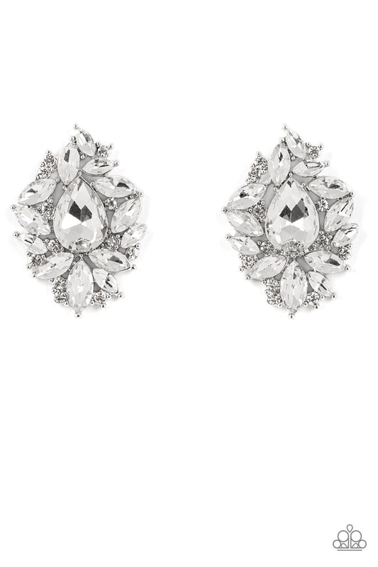 We All Scream for Ice QUEEN - White Paparazzi Earring