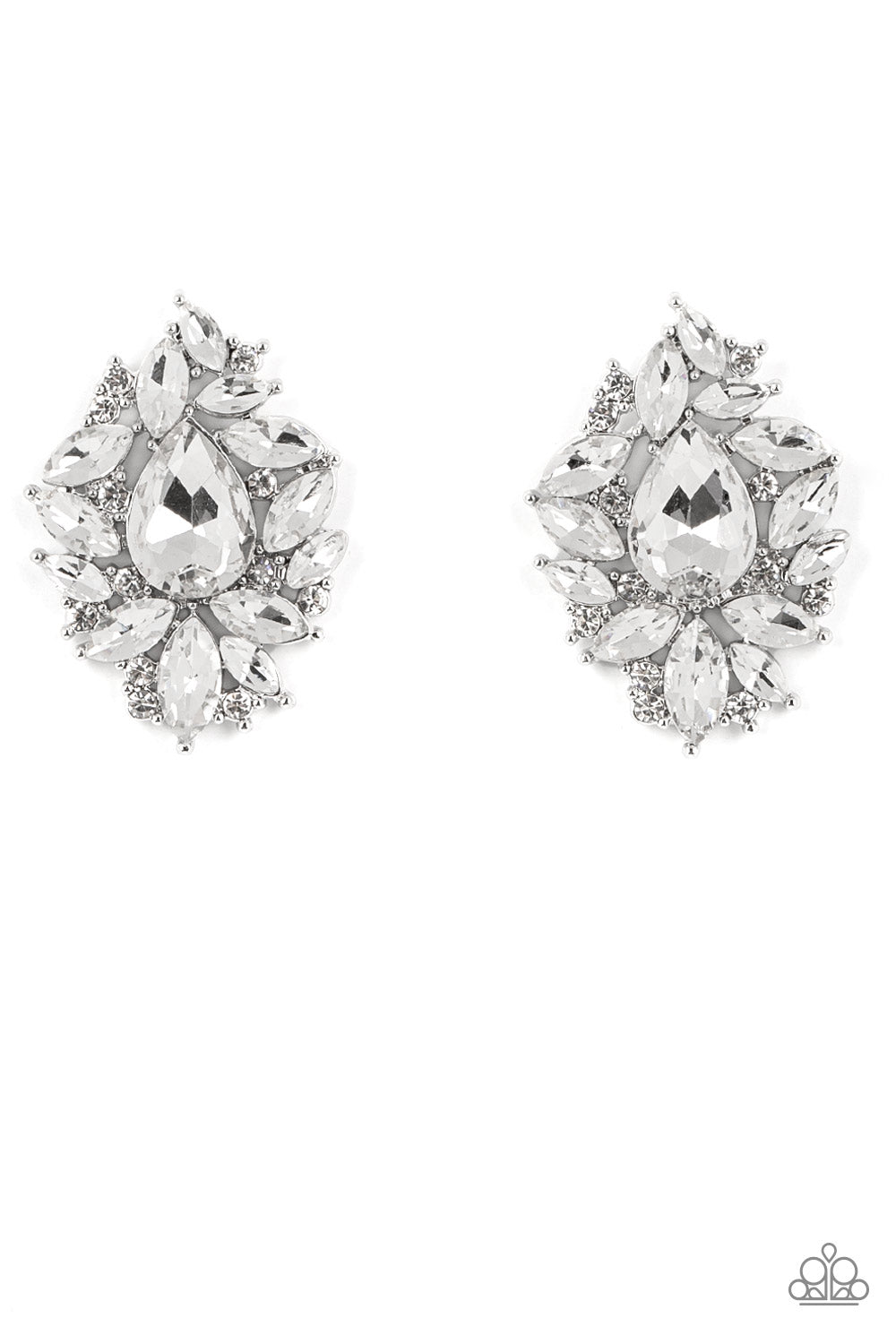 We All Scream for Ice QUEEN - White Paparazzi Earring