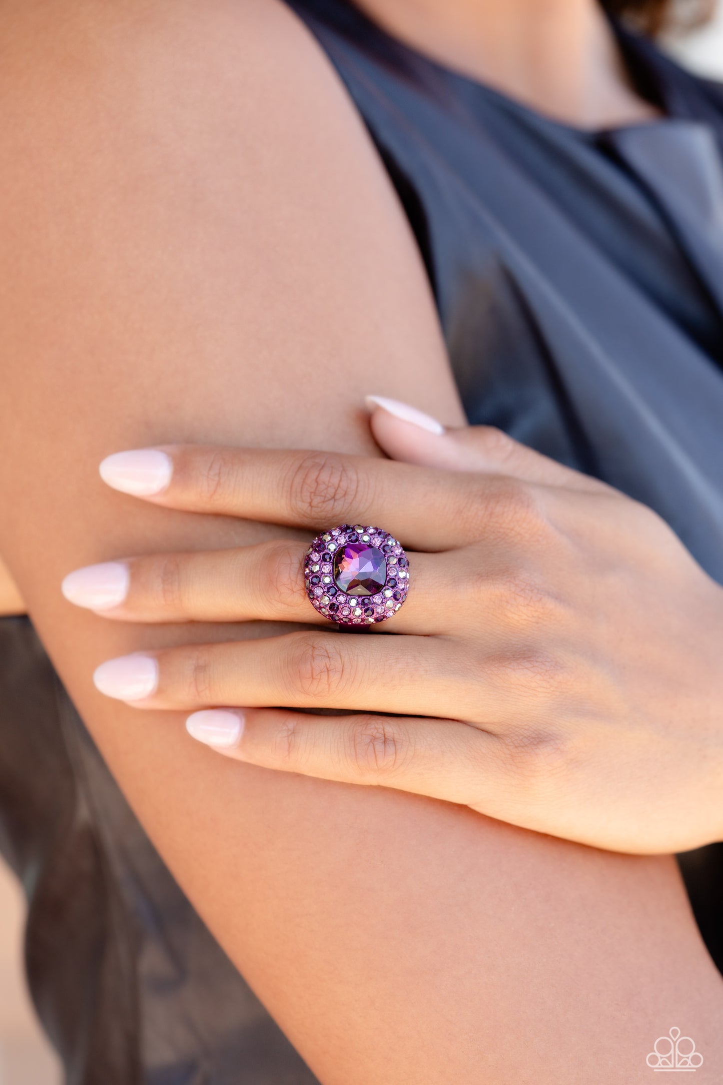 Glistening Grit - Purple Paparazzi Ring