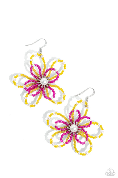 PEARL Crush - Yellow Paparazzi Earring