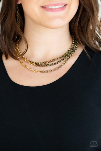 Metro Madness - Brass Necklace