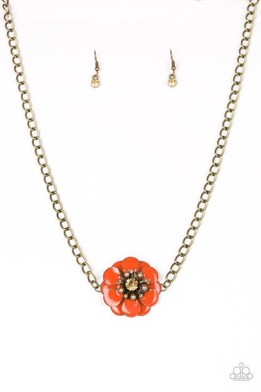 Hibiscus Hula - Orange Necklace