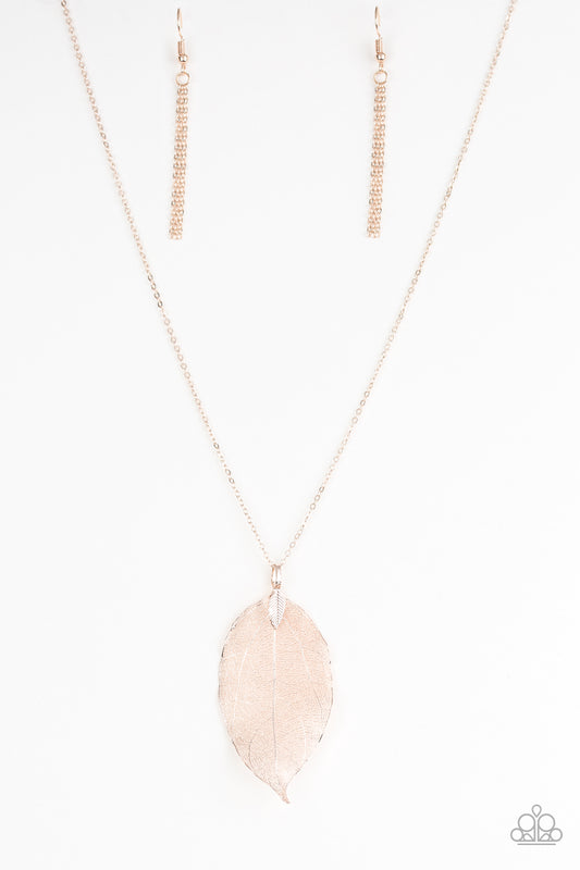 Fall Foliage - Rose Gold Paparazzi Necklace