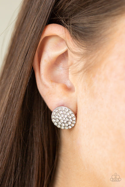 Greatest Of All Time - White Paparazzi Earring