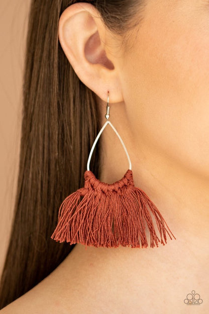 Tassel Treat - Brown Paparazzi Earring