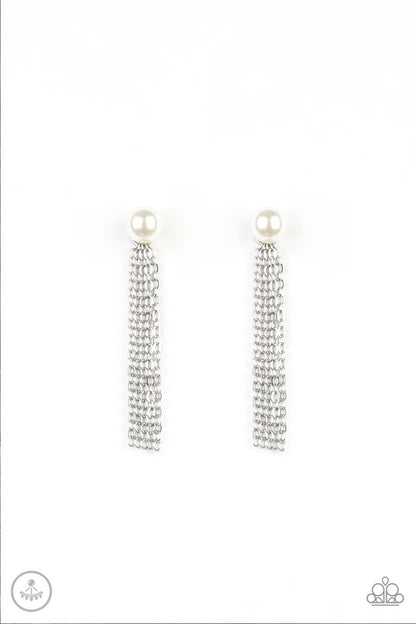 Rebel Refinement - White Paparazzi Earring