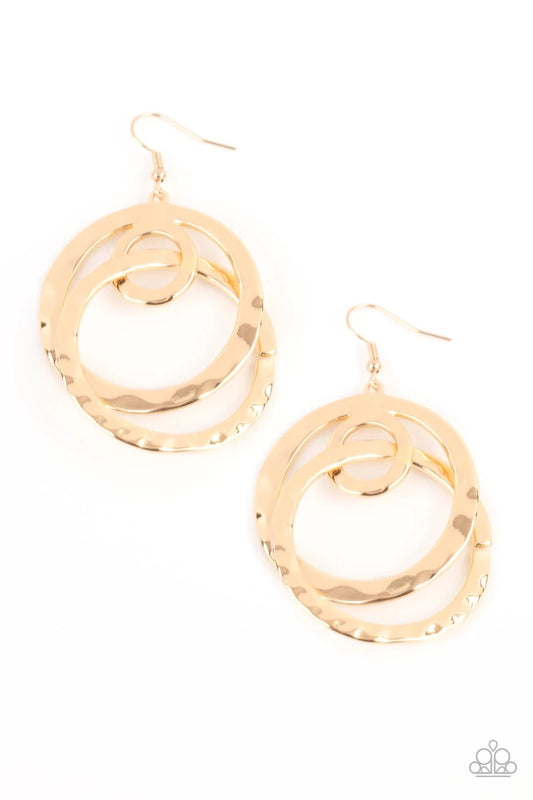 Modern Relic - Gold Paparazzi Earring