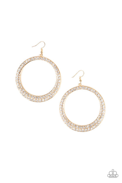 So Demanding - Gold Paparazzi Earring