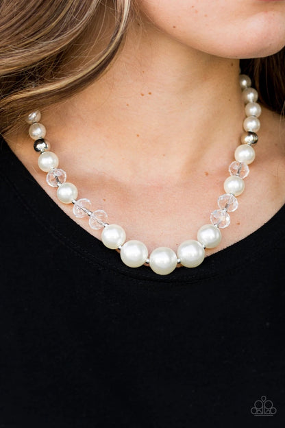 Glam Straight - White Necklace