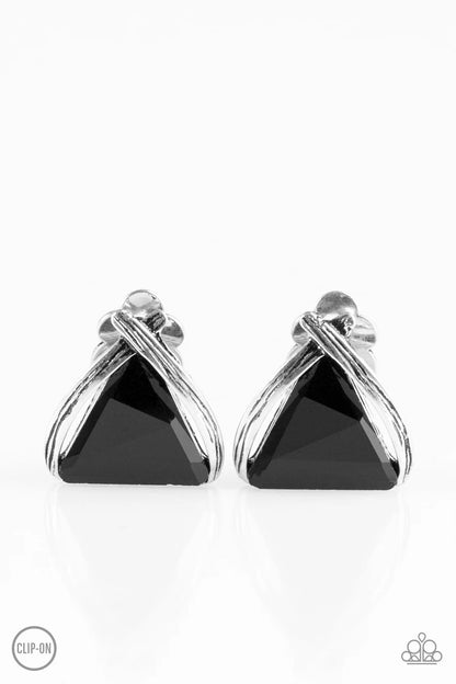 Elegant Edge - Black Clip-On Earring