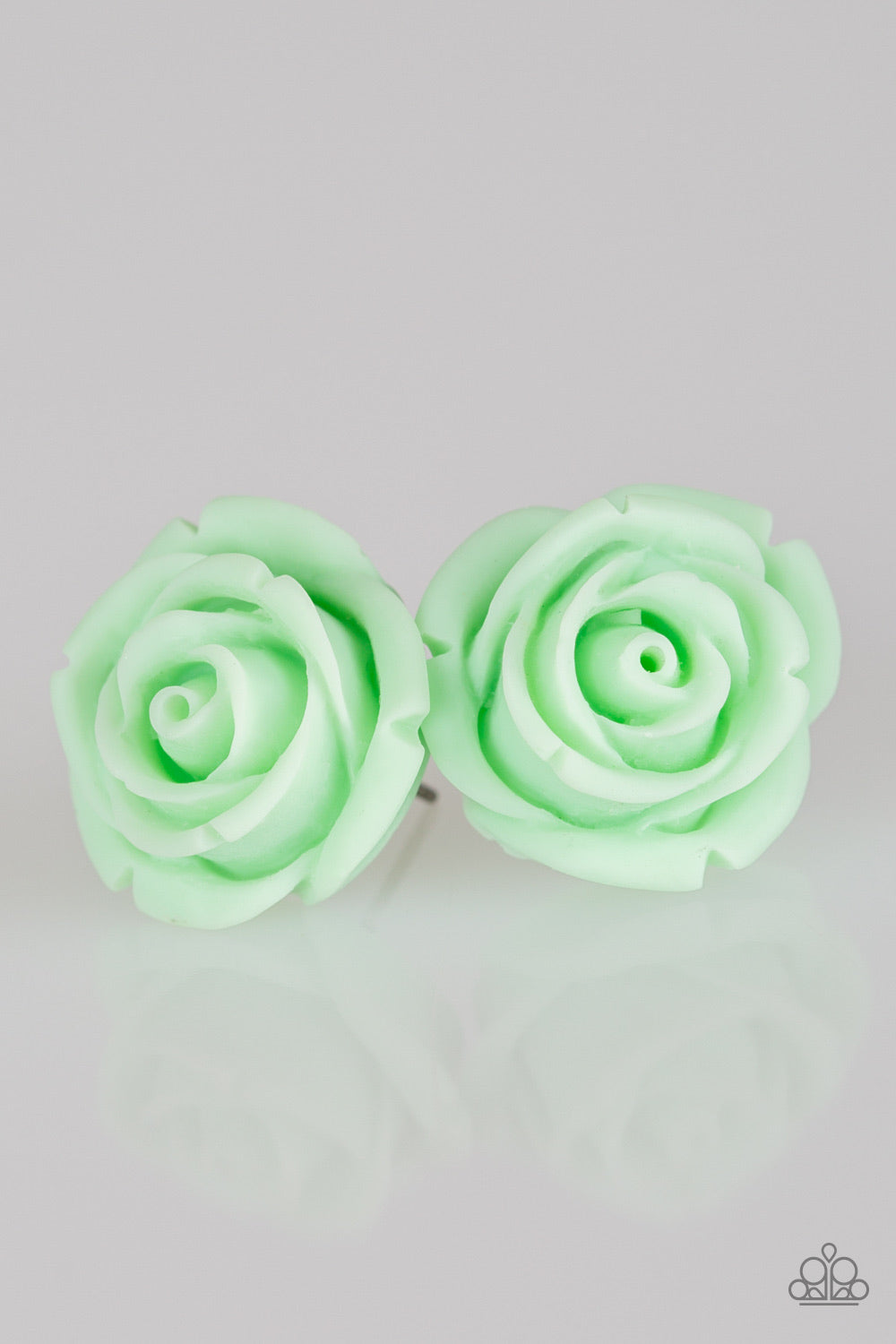 Rose Roulette - Green Paparazzi Earring