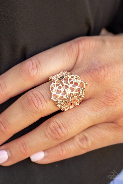 Victorian Valor - Rose Gold Paparazzi Ring