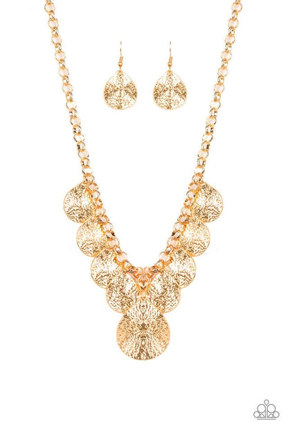 Texture Storm - Gold Paparazzi Necklace