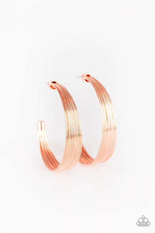 Live Wire - Copper Paparazzi Earring