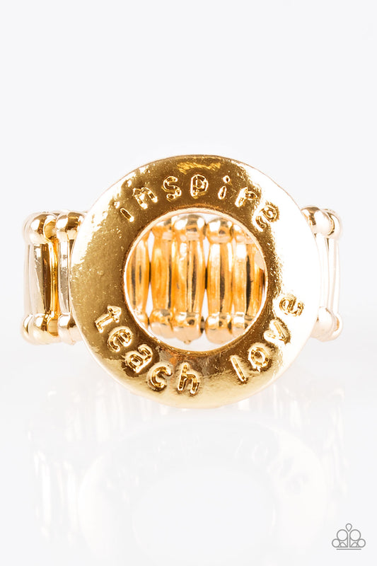 To Teach Is To Learn - Gold Paparazzi Ring