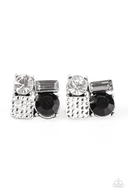 Mixing Business With Sparkle - Black Paparazzi Earring