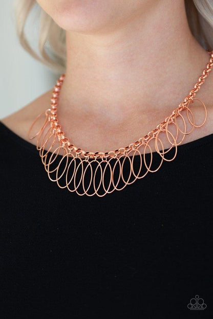 Fringe Finale - Copper Paparazzi Necklace