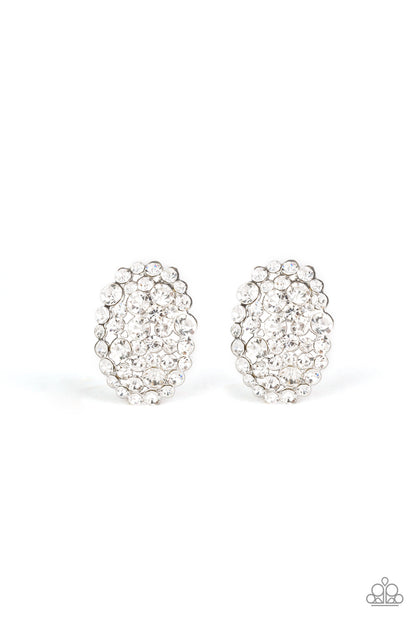 Daring Dazzle - White Paparazzi Earring