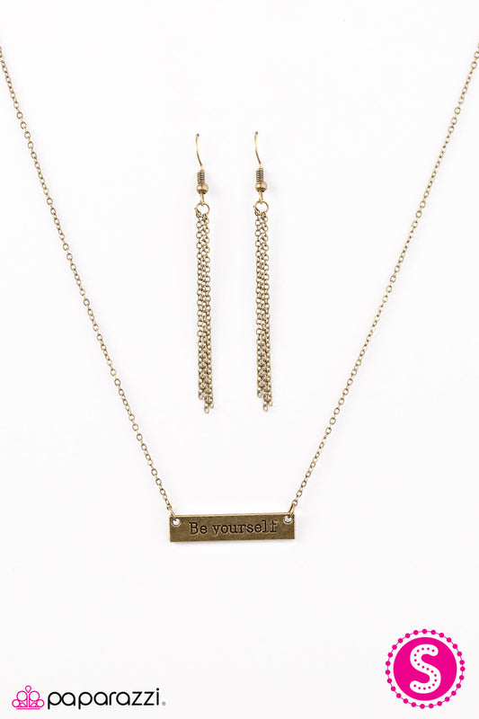 Just Be You - Brass Paparazzi Necklace