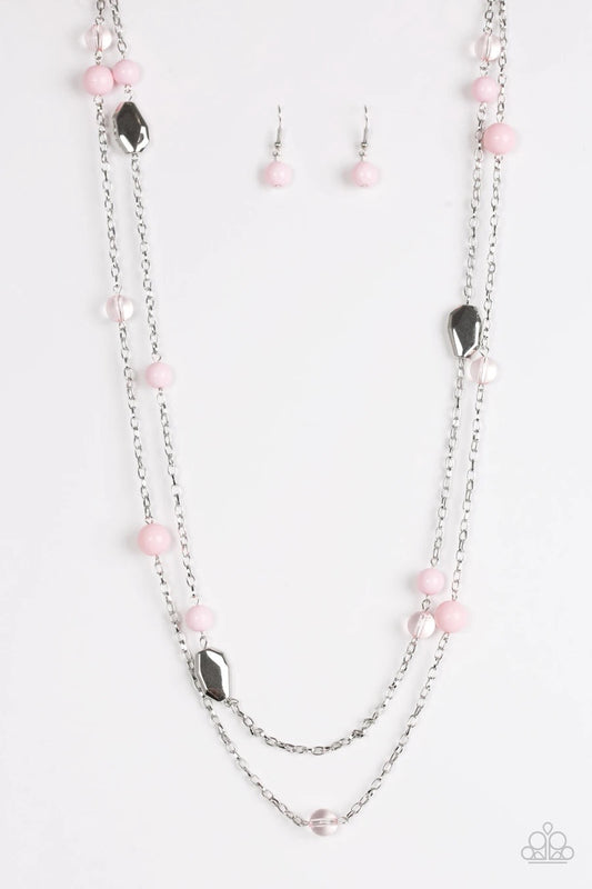 Hitting A Glow Point - Pink Necklace