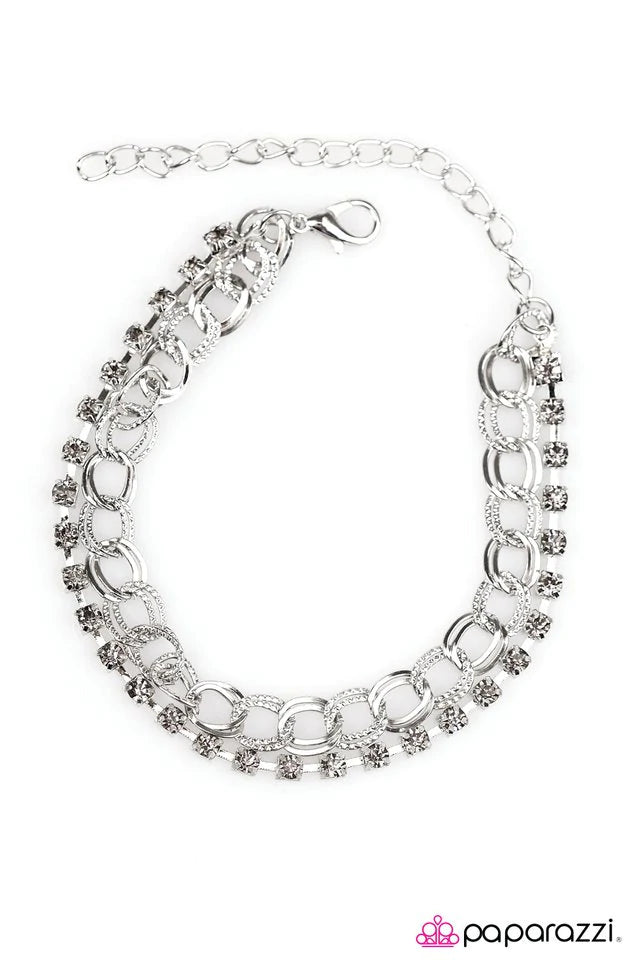 Double Time - Silver Paparazzi Bracelet