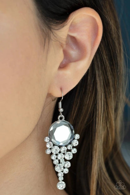 Elegantly Effervescent - Silver Paparazzi Earring