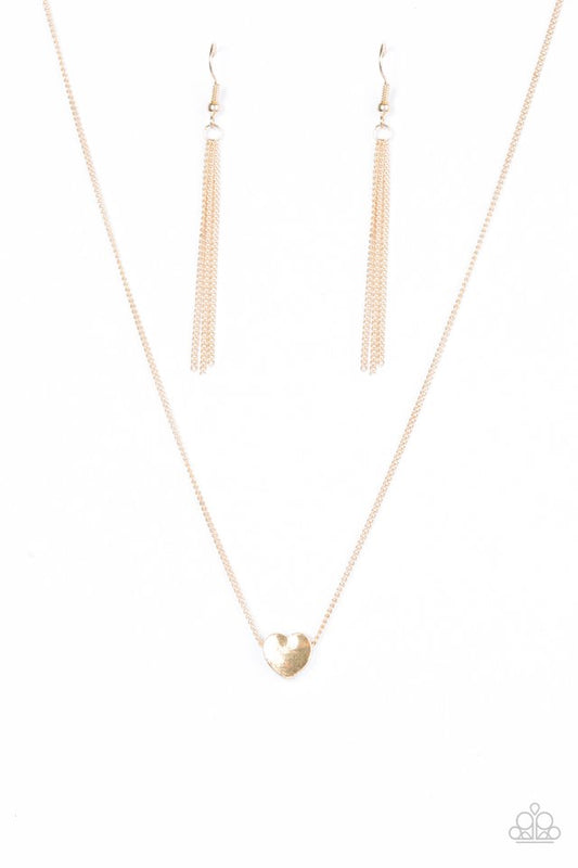A Simple Heart - Gold Paparazzi Necklace