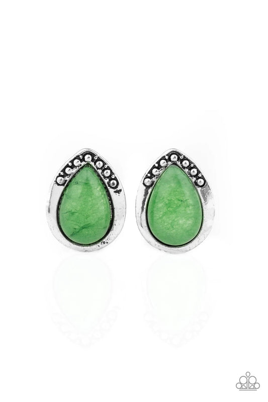 Stone Spectacular - Green Paparazzi Earring