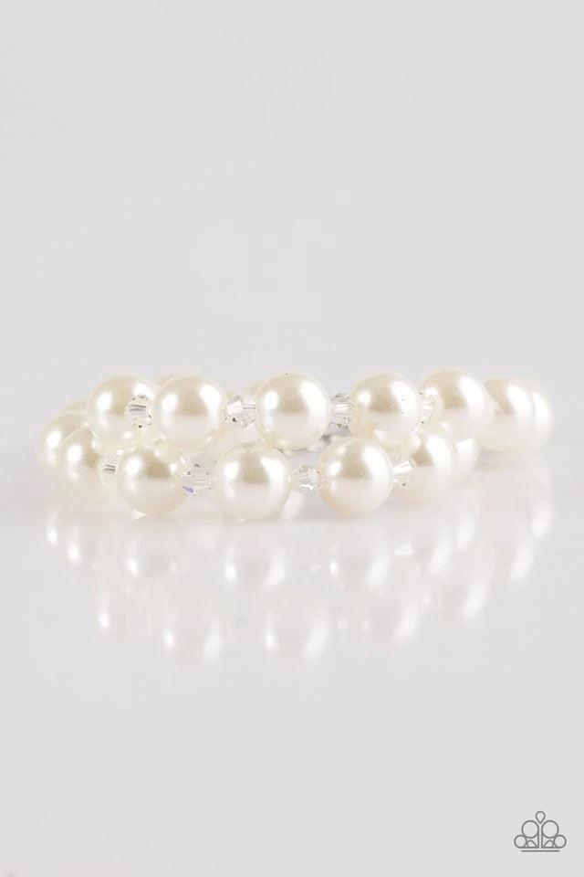 BALLROOM and Board - White Paparazzi Bracelet