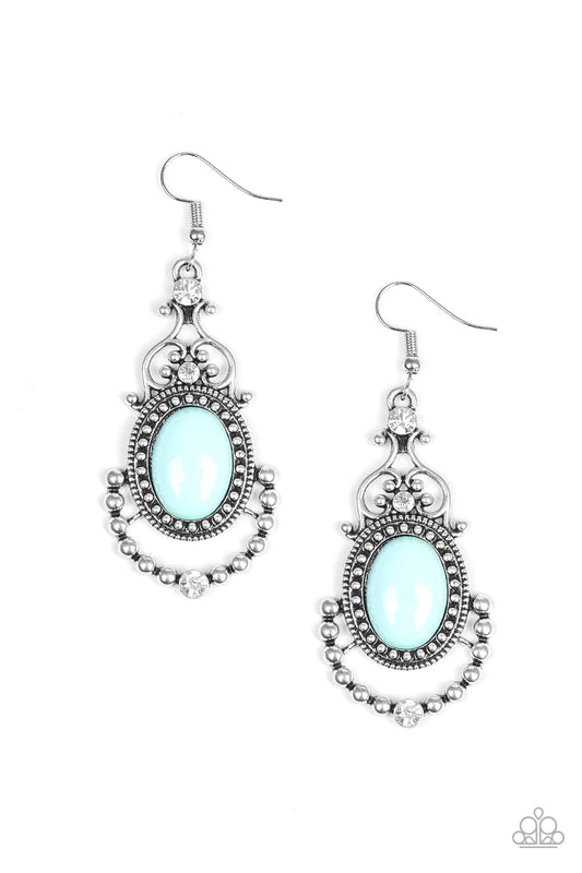 CAMEO and Juliet - Blue Paparazzi Earring