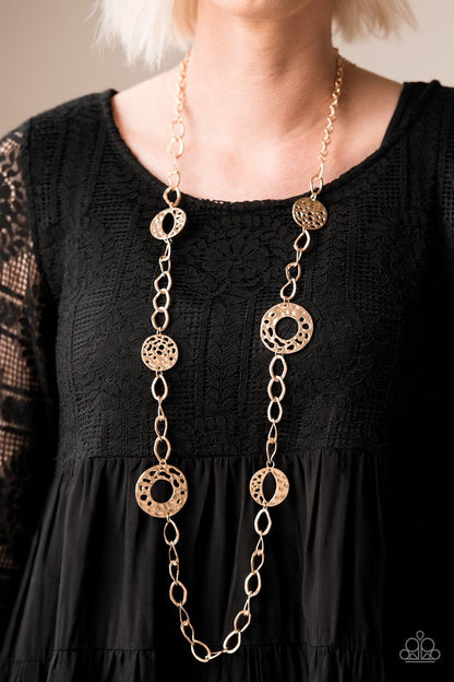 Industrial Mayhem - Gold Paparazzi Necklace