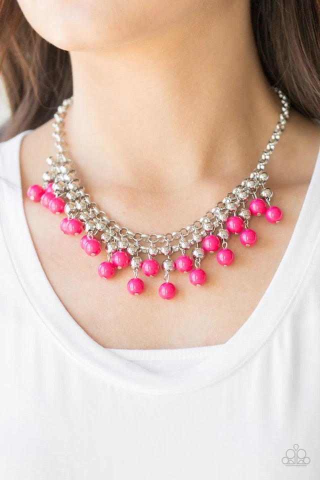 Friday Night Fringe - Pink Necklace