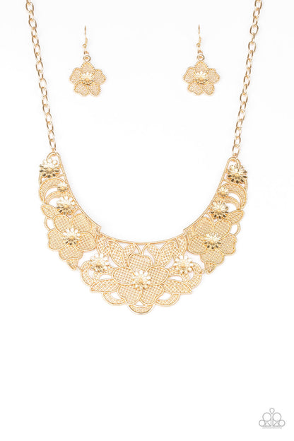 Petunia Paradise - Gold Paparazzi Necklace