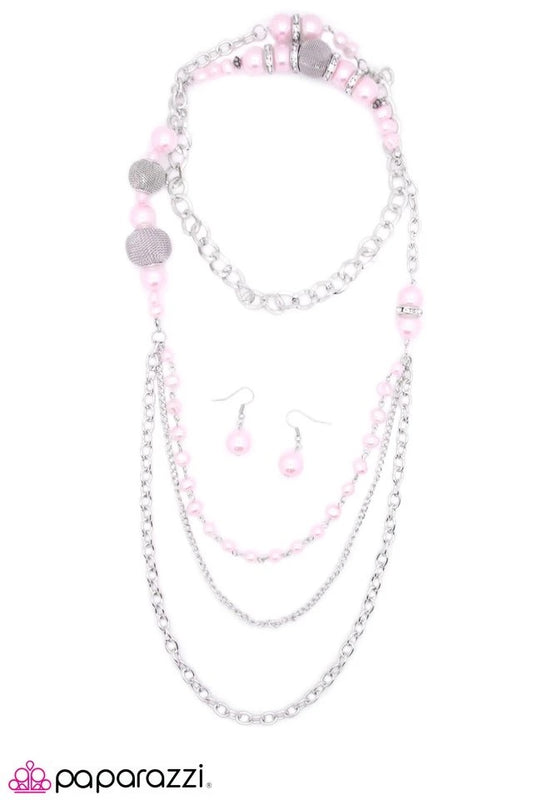 Enmeshed In Elegance - Pink Necklace
