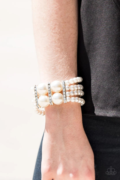 Romance Remix - White Paparazzi Bracelet