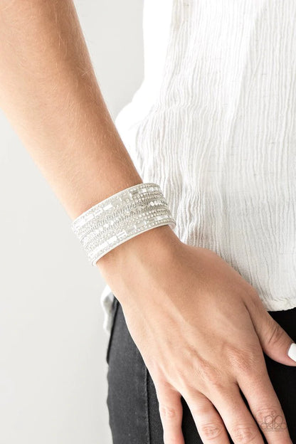 Rebel Radiance - White Paparazzi Bracelet