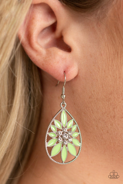 Floral Morals - Green Paparazzi Earring