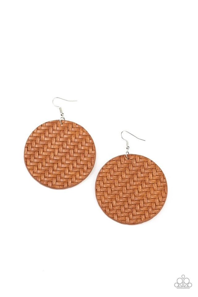 Plaited Plains - Brown Paparazzi Earring