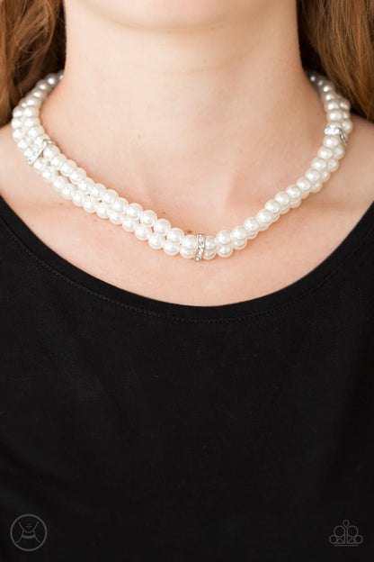 Put On Your Party Dress - White Choker Necklace