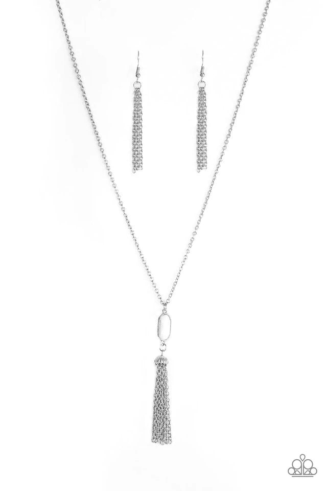 Tassel Tease - White Necklace