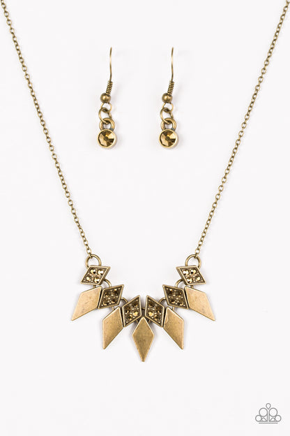 Over The Edge - Brass Paparazzi Necklace