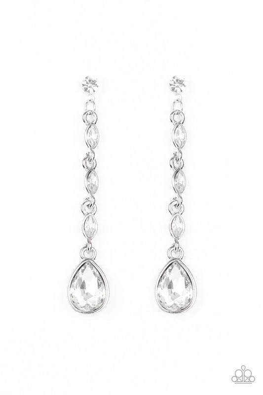 Must Love Diamonds - White Paparazzi Earring