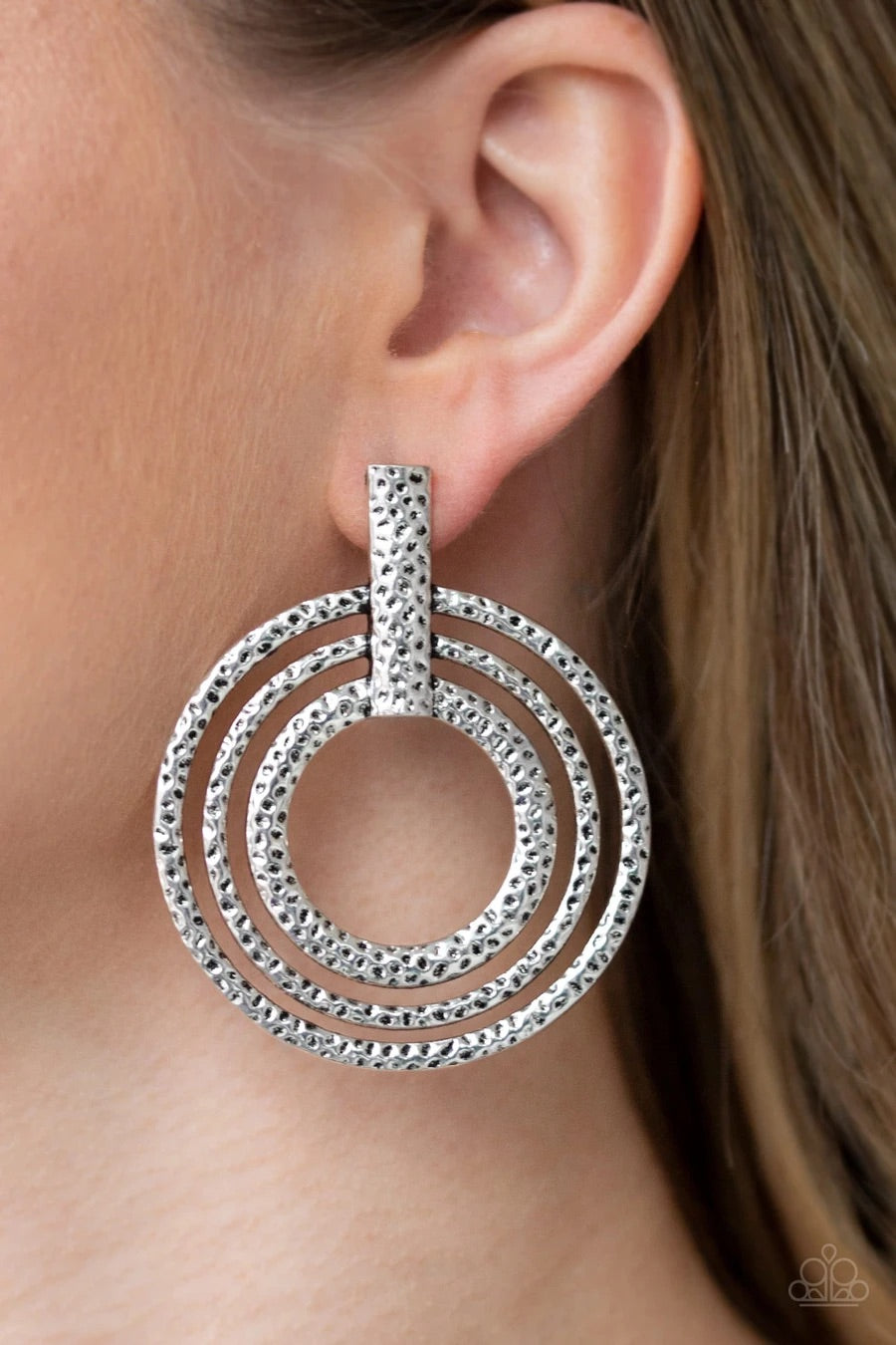 Ever Elliptical - Silver Post Earring